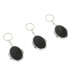 Складное зеркало брелок из соколиного глаза овальное