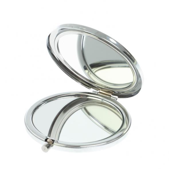 Зеркало карманное круглое из камня жельбертит цвет серебро 127775