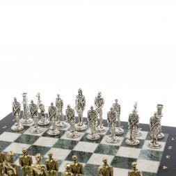 Шахматы "Великая Отечественная война" мрамор змеевик 40х40 см