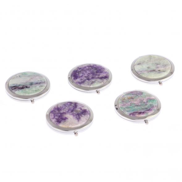 Зеркало круглое зеленый флюорит цвет серебро 125075