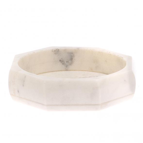 Пепельница восемь граней из белого мрамора 125464