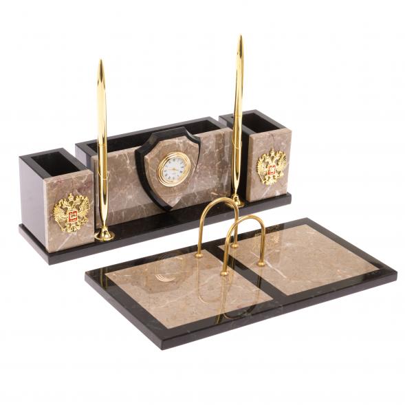 Письменный набор &amp;quot;Щит из бежевого мрамора 126527