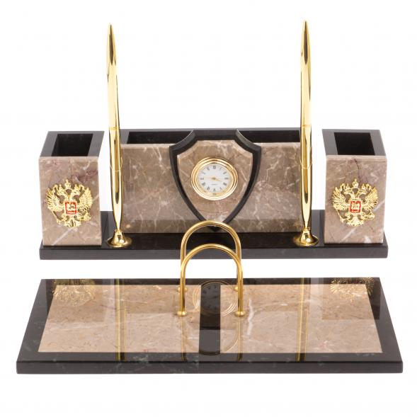 Письменный набор &amp;quot;Щит из бежевого мрамора 126527