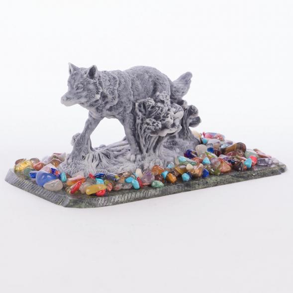 Сувенир &amp;quot;Волк бежит&amp;quot; из мрамолита 118995