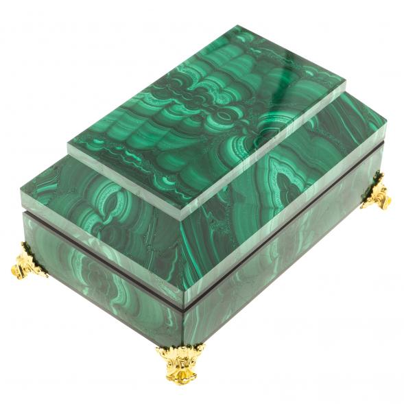 Ларец из малахита &amp;quot;Драгоценный&amp;quot; 14х9х7,5 см 123996