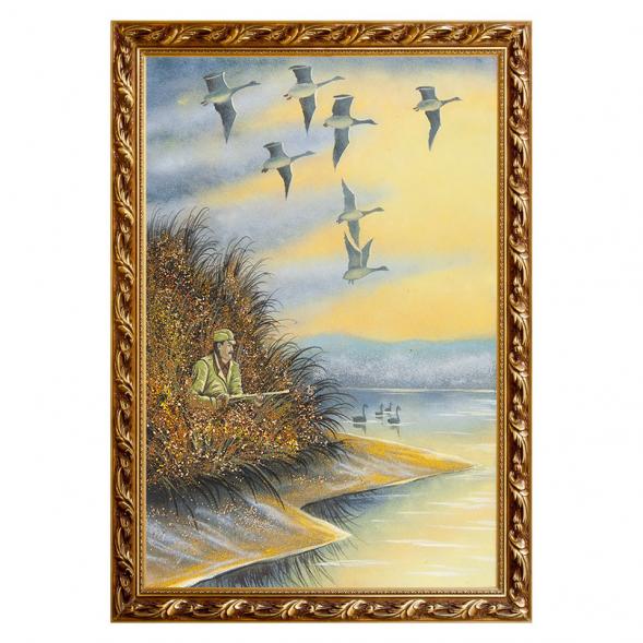 Картина &amp;quot;Охотник&amp;quot; багет 46х66 см, каменная крошка 111758