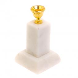 Подсвечник церковный &amp;quot;Столбик&amp;quot; из белого мрамора