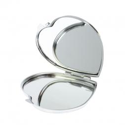 Зеркало карманное &amp;quot;Сердце&amp;quot; из малахита с хризоколлой цвет серебро