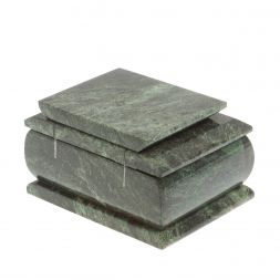 Шкатулка из шабровского змеевика с зеркалом 12х9,5х7 см