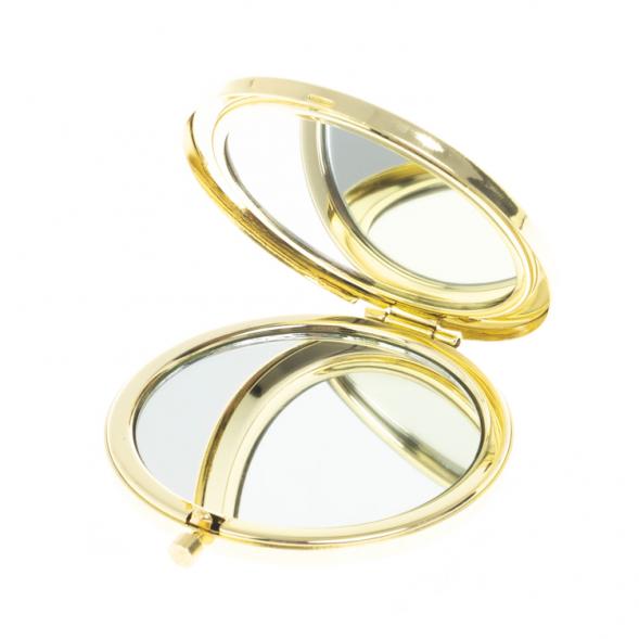 Зеркало карманное круглое из камня жельбертит цвет золото 127776