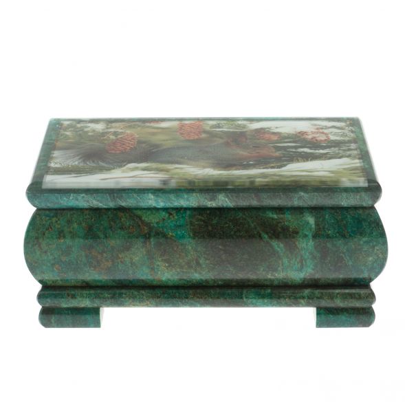 Шкатулка &amp;quot;Белка&amp;quot; из змеевика 16х8х7,5 см 128847