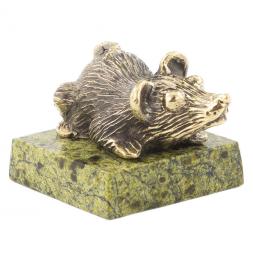 Статуэтка "Крыса пучеглазая" из бронзы и змеевика