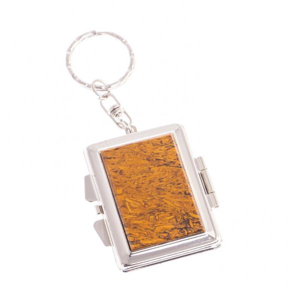 Складное зеркало брелок из змеиной яшмы прямоугольное 126676