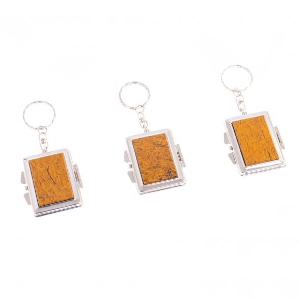 Складное зеркало брелок из змеиной яшмы прямоугольное 126676