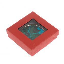 Зеркальце круглое из малахита с хризоколлой цвет золото