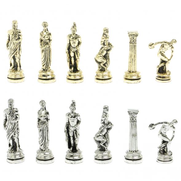 Шахматы &amp;quot;Олимпийские игры&amp;quot; доска 44х44 см из мрамора и змеевика 128240