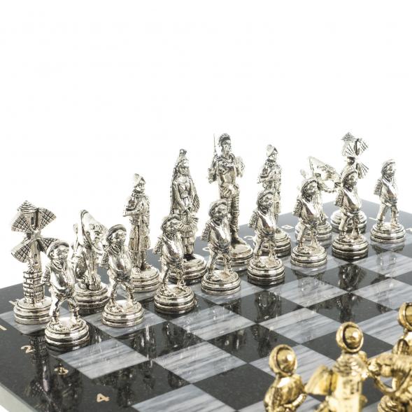 Шахматы &amp;quot;Дон Кихот&amp;quot; доска 40х40 см серый мрамор змеевик 122647