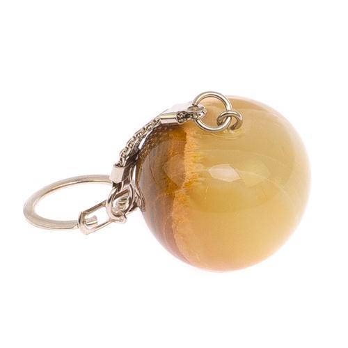 Брелок &amp;quot;Яблоко&amp;quot; из зелено-коричневого оникса 125236