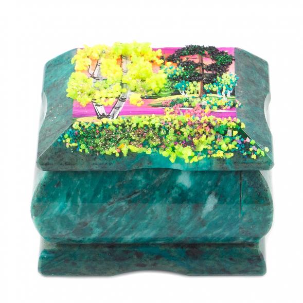 Шкатулка с росписью из каменой крошки &amp;quot;Лето&amp;quot; 8х6х5,5 см 118930