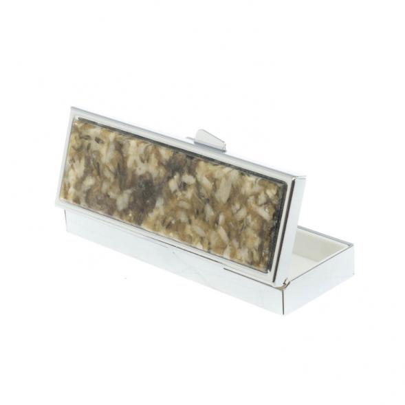 Таблетница на 3 отделения камень жельбертит цвет серебро 127853