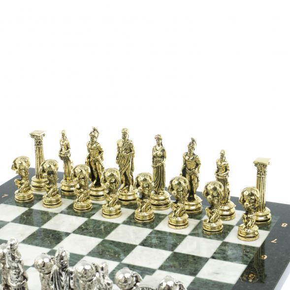 Шахматы &amp;quot;Атлас&amp;quot; доска 44х44 см из мрамора и змеевика 128241