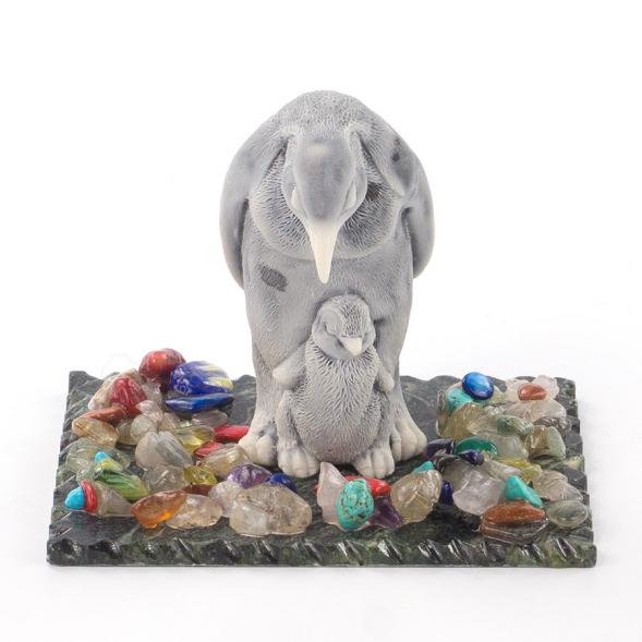 Сувенир &amp;quot;Пингвин с пингвиненком&amp;quot; из мрамолита 119462