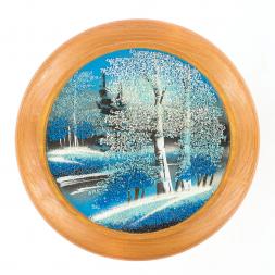 Тарелка декоративная "Зима" 15 см каменная крошка