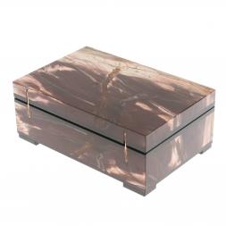 Шкатулка из камня окаменелое дерево 12х8х4,5 см