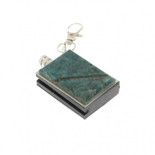 Брелок огниво &amp;quot;Вечная спичка&amp;quot; с накладкой из камня зеленый аппатит 2,8х1,3х5 см 129300