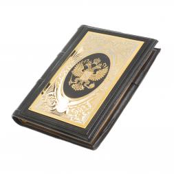 Ежедневник "Держава" А6 обложка из черной кожи Златоуст