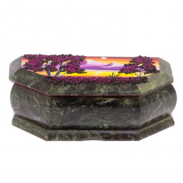 Шкатулка с расписной крышкой &amp;quot;Рассвет&amp;quot; 17х7,5х6 см 125778