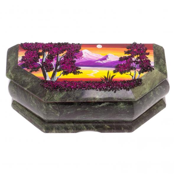 Шкатулка с расписной крышкой &amp;quot;Рассвет&amp;quot; 17х7,5х6 см 125778