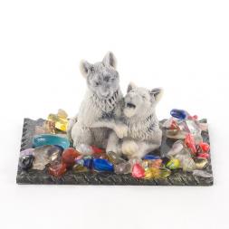 Сувенир из мрамолита &amp;quot;Пара волчат&amp;quot;