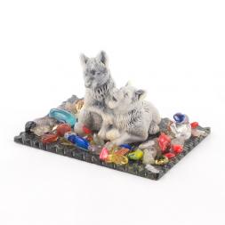 Сувенир из мрамолита &amp;quot;Пара волчат&amp;quot;