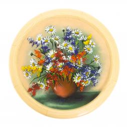 Тарелка декоративная &amp;quot;Полевые цветы&amp;quot; 40 см желтый фон