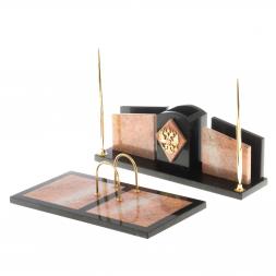 Письменный прибор "Элегант" из розового мрамора