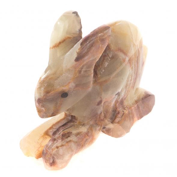 Статуэтка из оникса &amp;quot;Заяц&amp;quot; зелено-коричневый 7,5х3,2х6,5 см (3) 124646