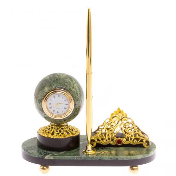 Визитница с часами из жадеита 125303