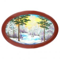 Панно овальное "Зима" 80х50 см