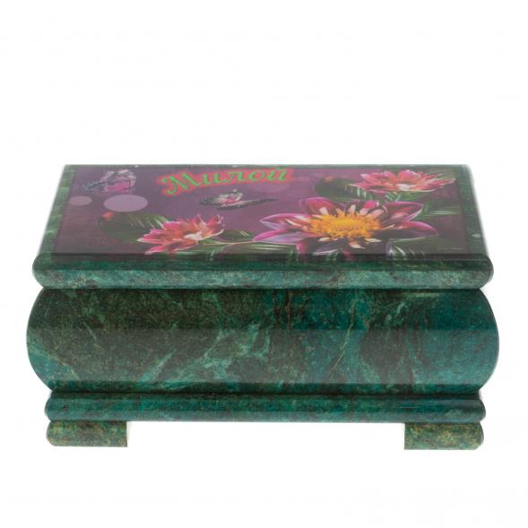 Шкатулка &amp;quot;Для милой&amp;quot; из змеевика 16х8х7,5 см 128851