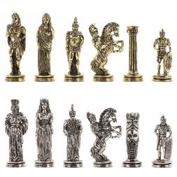 Шахматы декоративные "Александр Македонский" доска 36х36 см мрамор змеевик