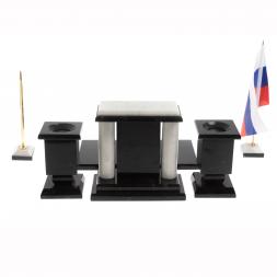 Настольный набор "Премьер" из белого мрамора