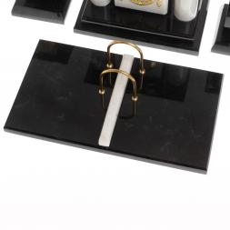 Настольный набор "Премьер" из белого мрамора