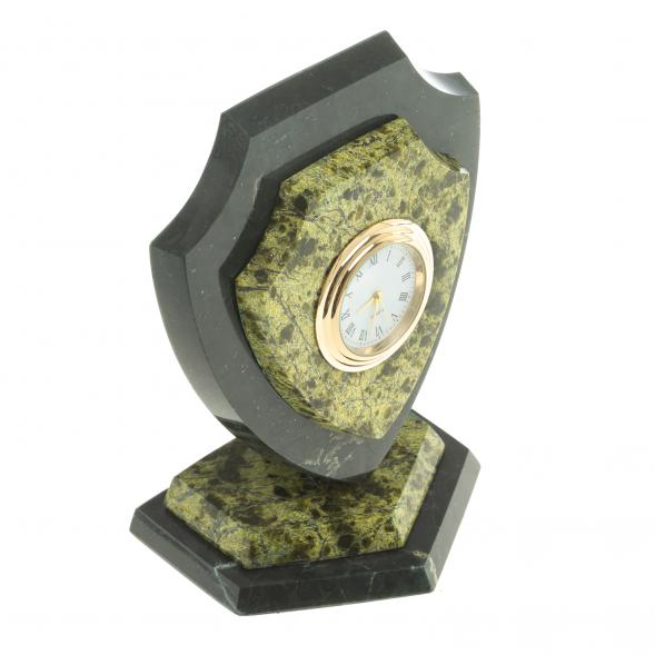 Часы сувенирные &amp;quot;Щит&amp;quot; малый камень змеевик 113076