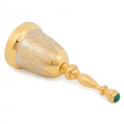 Колокольчик латунный "Малахит" в подарочном футляре Златоуст