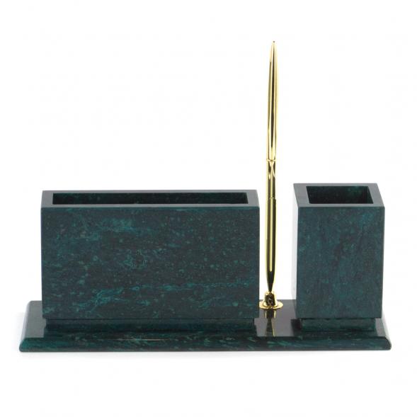 Письменный мини-набор &amp;quot;Герб России&amp;quot; камень змеевик 113486