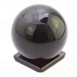 Шар из черного обсидиана 12 см на подставке