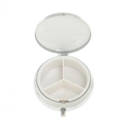 Таблетница на 3 отсека камень соколиный глаз цвет серебро