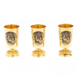 Набор рюмок "Охота на медведя" 100 мл 3 шт Златоуст