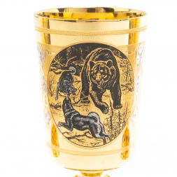 Набор рюмок "Охота на медведя" 100 мл 3 шт Златоуст